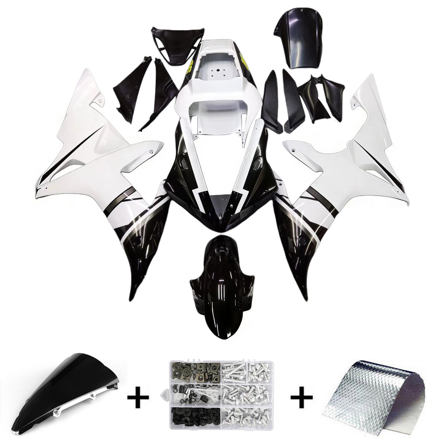 Carene 2002-2003 Yamaha YZF-R1 Nero Bianco No.46 FIAT Generico