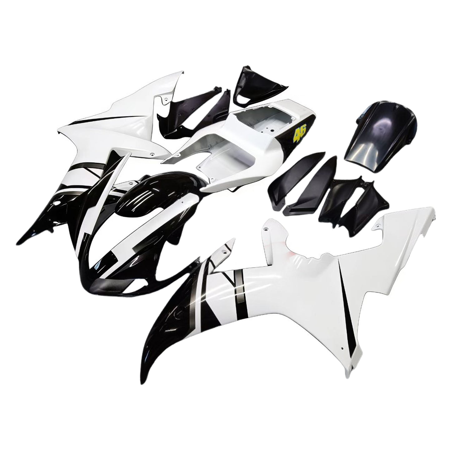 Carene 2002-2003 Yamaha YZF-R1 Nero Bianco No.46 FIAT Racing Generico