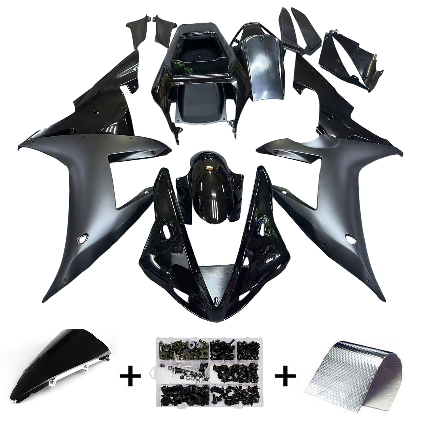 Carene 2002-2003 Yamaha YZF-R1 Contrast Black R1 Racing Generico