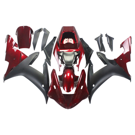 Amotopart 2002-2003 Yamaha R1 Cladding G-Red & Black Kit
