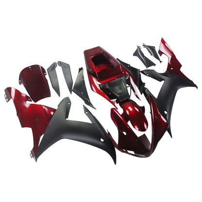 Amotopart 2002-2003 Yamaha R1 Cladding G-Red & Black Kit