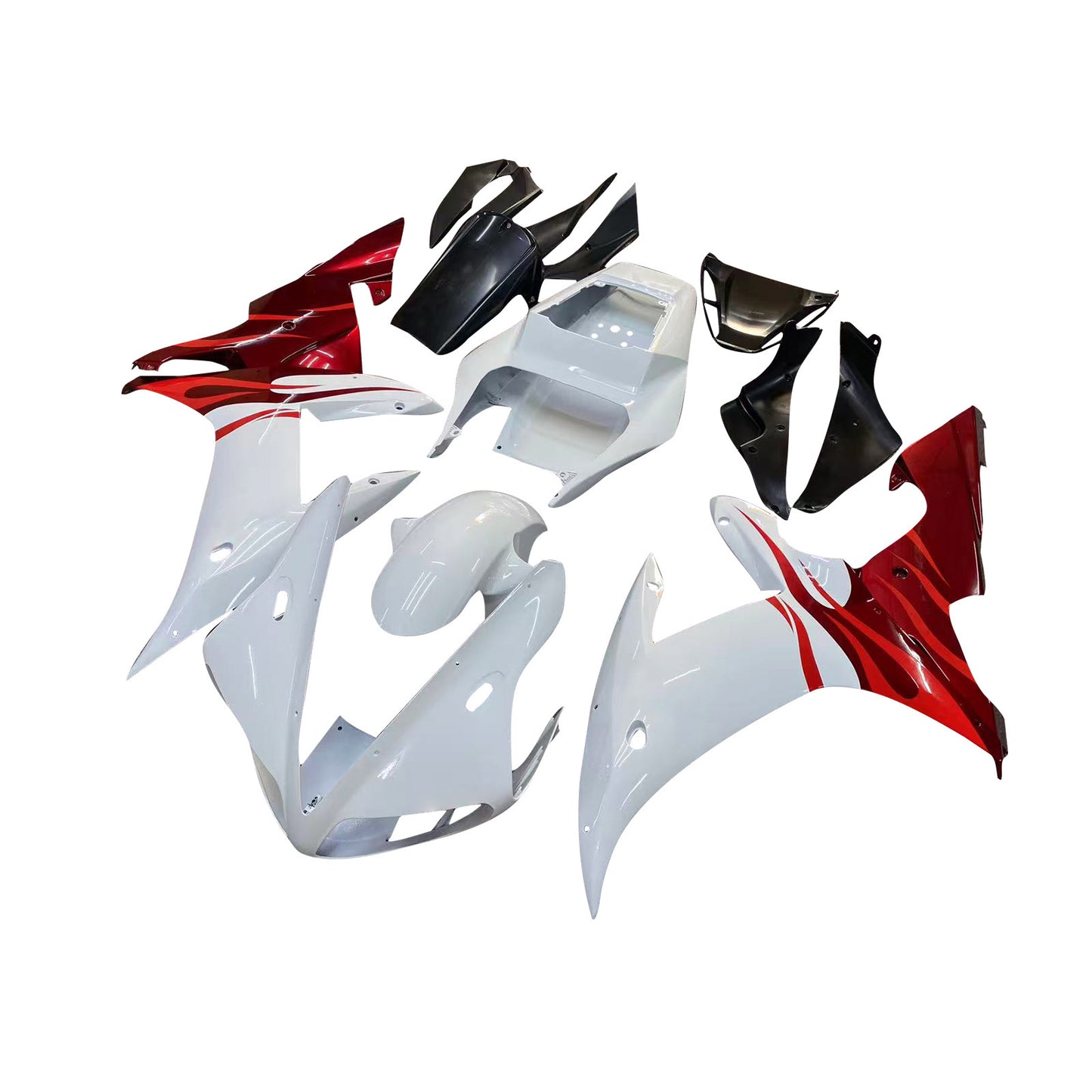 Amotopart 2002-2003 Yamaha YZF-R1 Kit White & Red Tearing