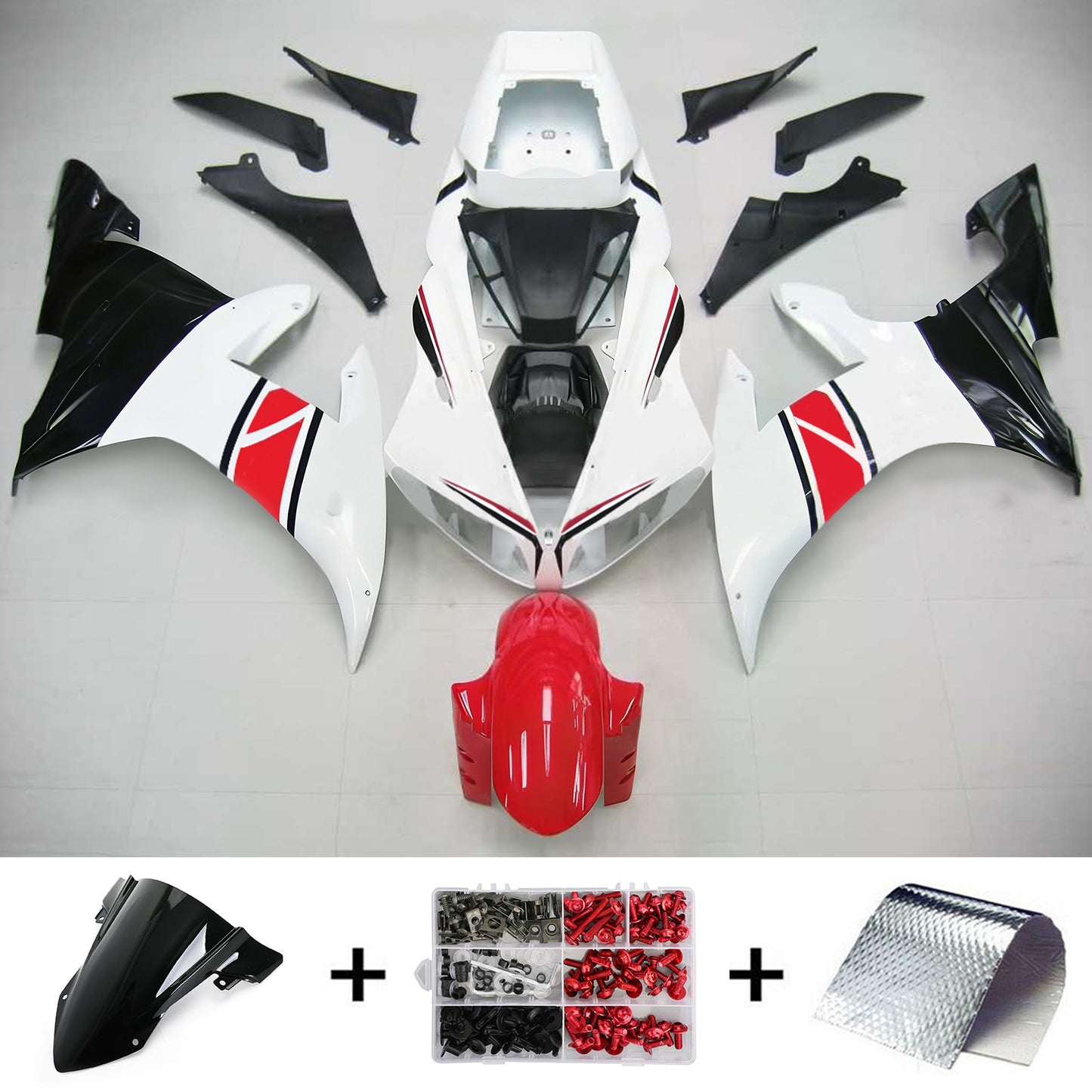 Amotopart Yamaha 2002-2003 YZF 1000 R1 Wei Con kit di rivestimento rosso