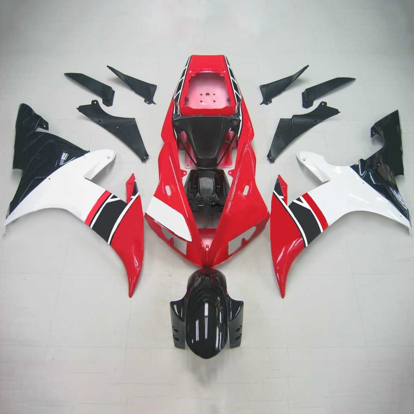 Amotopart Yamaha 2002-2003 YZF 1000 R1 Kit di paura rosso nero bianco