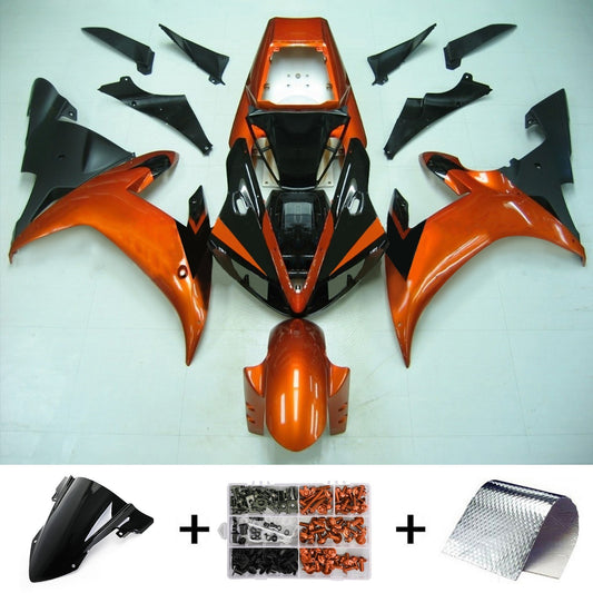 Amotopart Yamaha 2002-2003 YZF 1000 R1 Arancione con kit di rivestimento nero