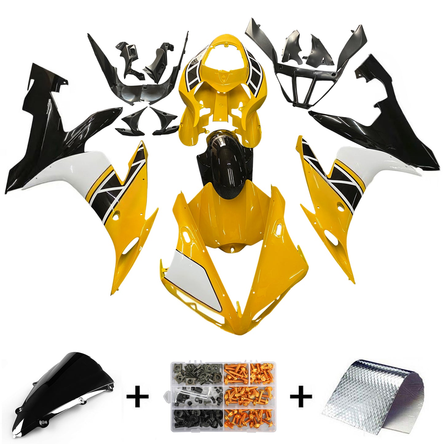 Carene 2004-2006 Yamaha YZF-R1 Giallo Nero Motul Racing Generic