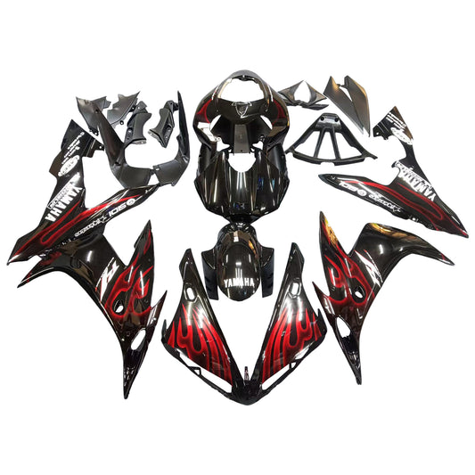 Carene 2004-2006 Yamaha YZF-R1 Black &amp; Red Flame R1 Generico