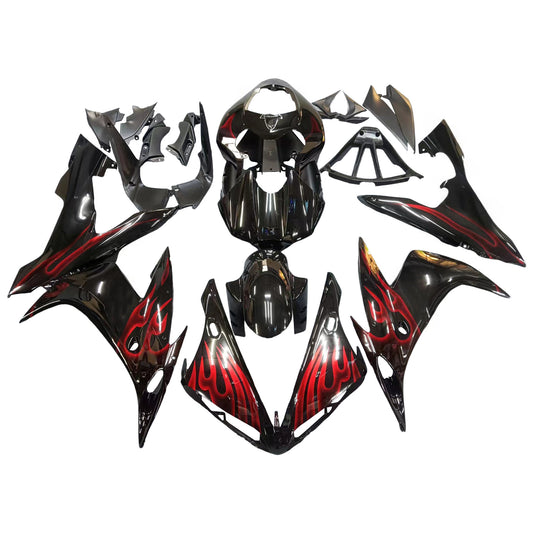 Carene 2004-2006 Yamaha YZF-R1 Black &amp; Red Flame R1 Racing Generico