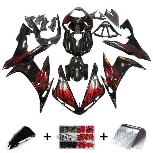 Carene 2004-2006 Yamaha YZF-R1 Black &amp; Red Flame R1 Racing Generico
