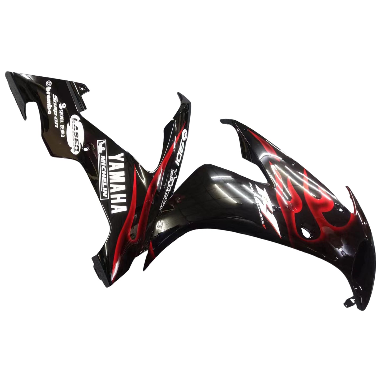 Carene 2004-2006 Yamaha YZF-R1 Black &amp; Red Flame R1 Generico