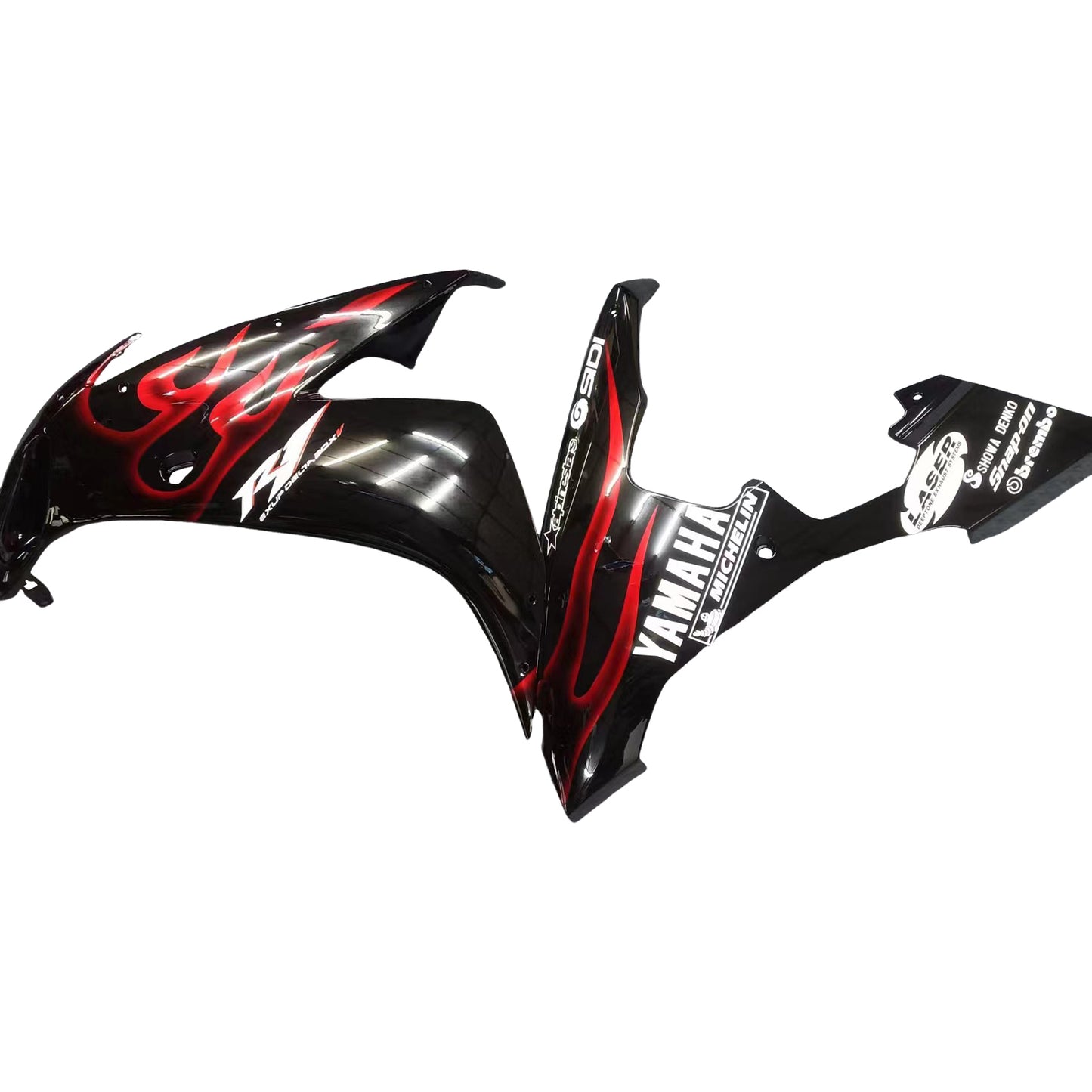 Carene 2004-2006 Yamaha YZF-R1 Black &amp; Red Flame R1 Generico