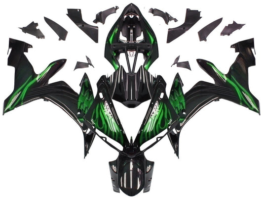 Amotopart 2004-2006 Yamaha R1 Cladding Black & Green Kit