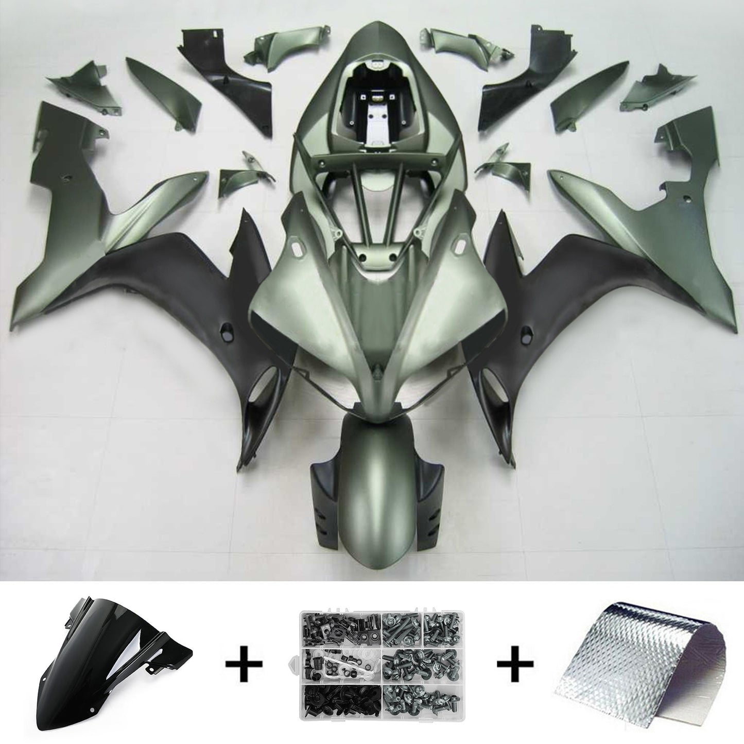 Amotopart Yamaha 2004-2006 YZF 1000 R1 Kit di spostamento a fessura grigia