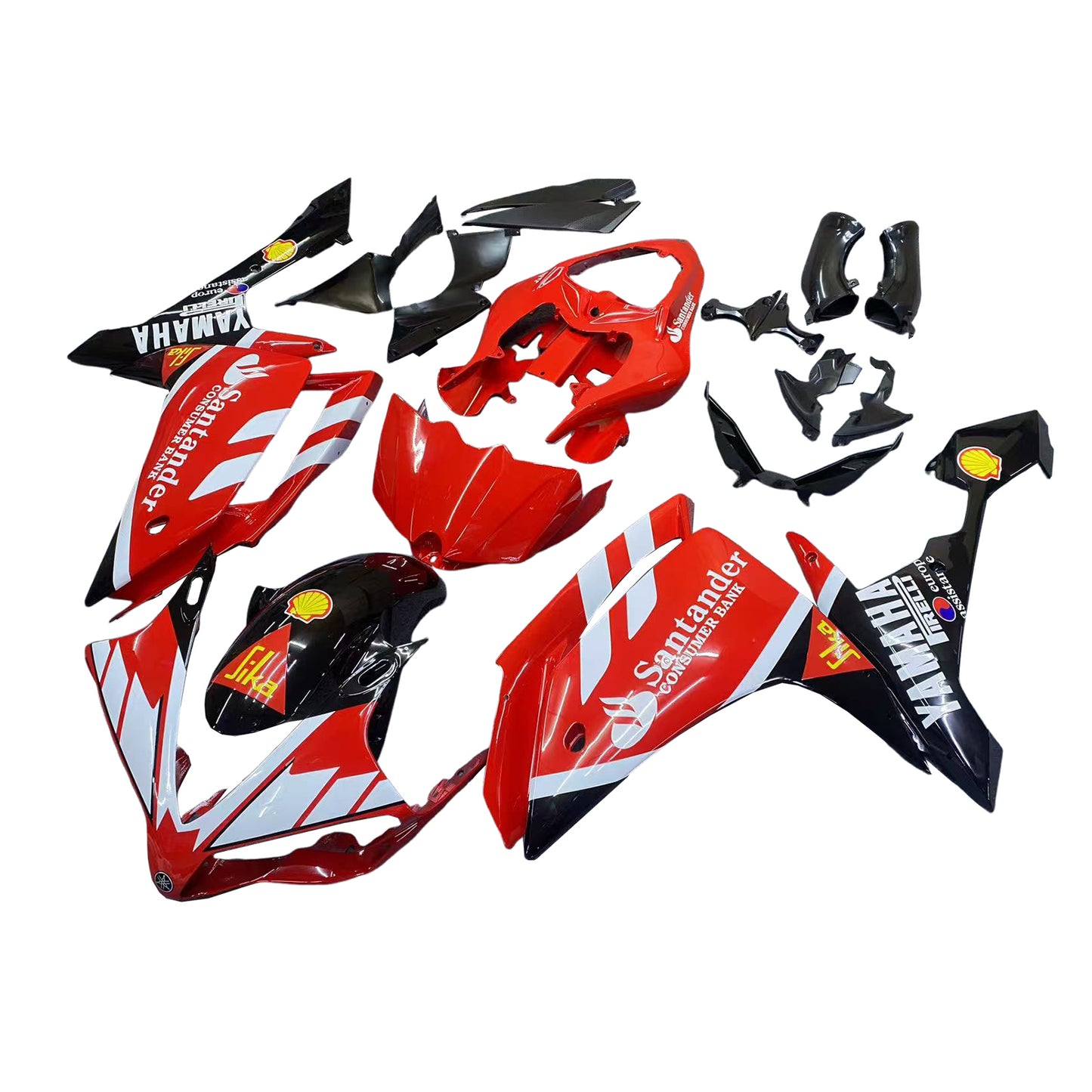 Carene 2007-2008 Yamaha YZF-R1 Rosso Nero Santander Bank Racing Generico