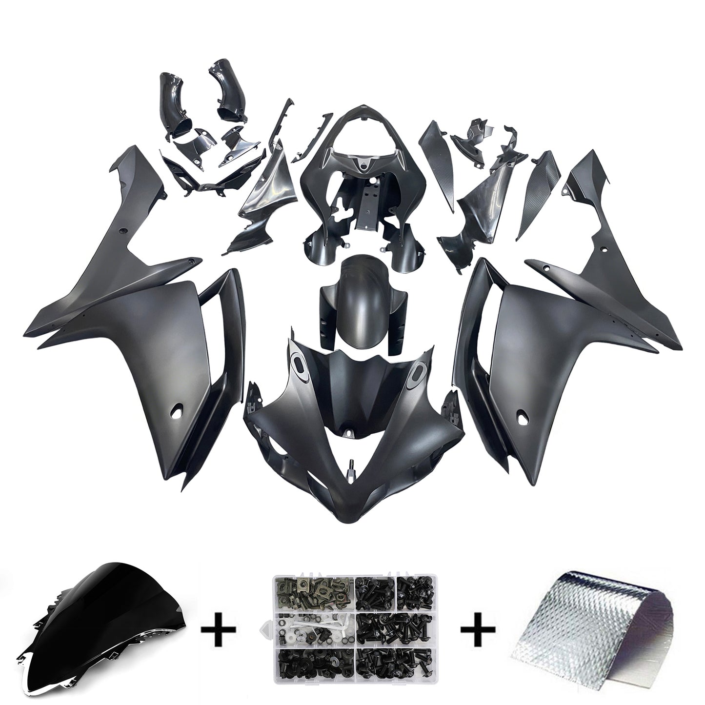 Carene 2007-2008 Yamaha YZF-R1 Nero Opaco &amp; Oro R1 Racing Generico