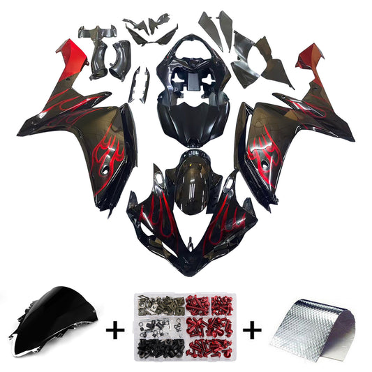 Carene 2007-2008 Yamaha YZF-R1 Black &amp; Red Flame R1 Generico