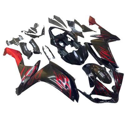 Carene 2007-2008 Yamaha YZF-R1 Black &amp; Red Flame R1 Racing Generico