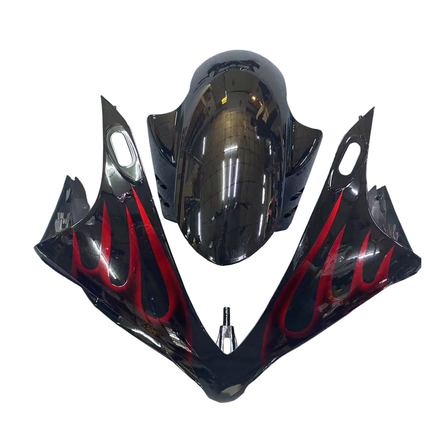 Carene 2007-2008 Yamaha YZF-R1 Black &amp; Red Flame R1 Racing Generico