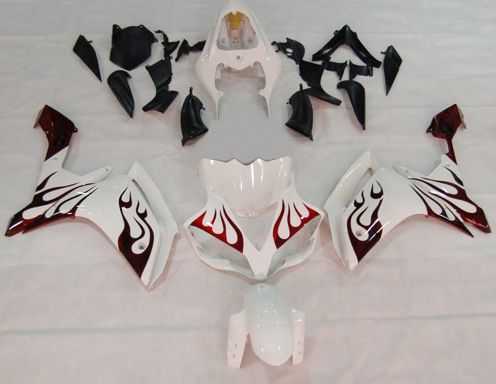 Carene 2007-2008 Yamaha YZF-R1 White & Dark Red Flame R1 Racing Generic