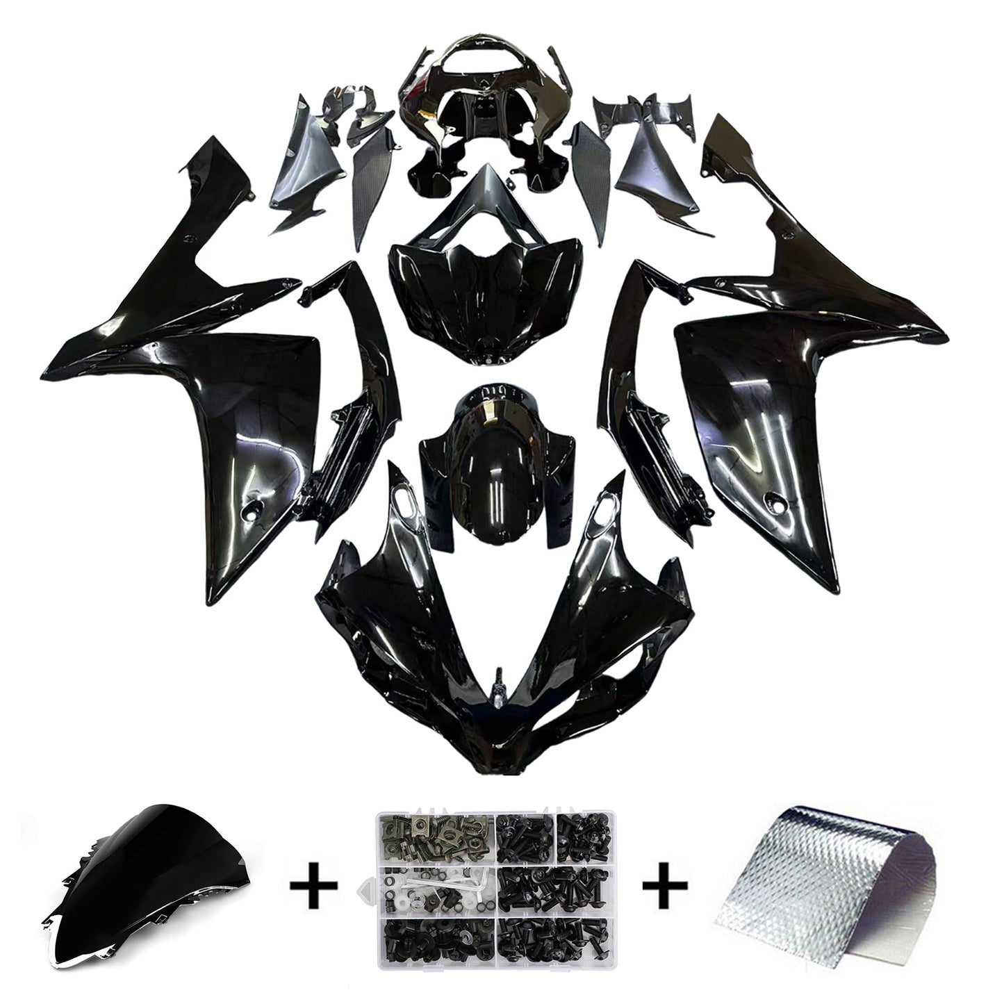 Carene 2007-2008 Yamaha YZF-R1 All Black R1 Racing Generico