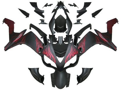 Carene 2007-2008 Yamaha YZF-R1 Nero Opaco &amp; Rosso Fiamma R1 Racing Generico