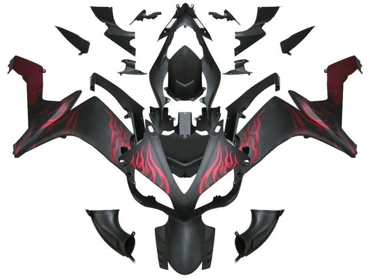 Carene 2007-2008 Yamaha YZF-R1 nero opaco e rosso fiamma R1 generico
