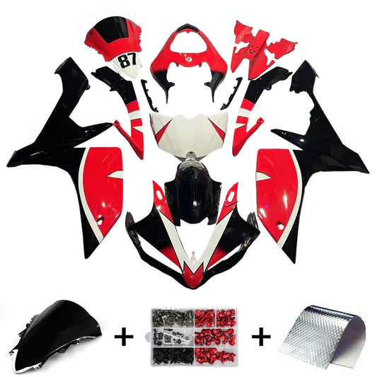 Amotopart Yamaha 2007-2008 YZF 1000 R1 Kit di rivestimento nero rosso