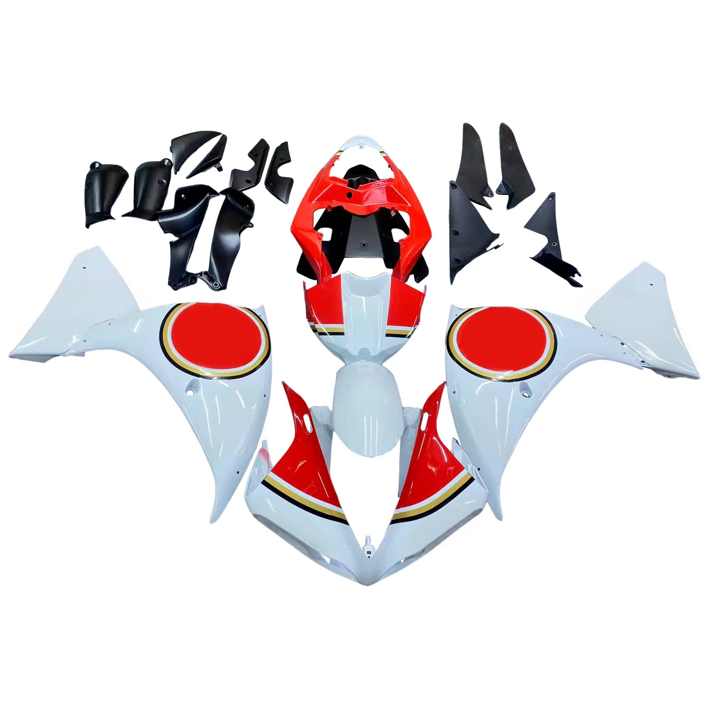 Carene 2009-2011 Yamaha YZF-R1 Bianco Rosso Lucky Strike R1 Racing Generico