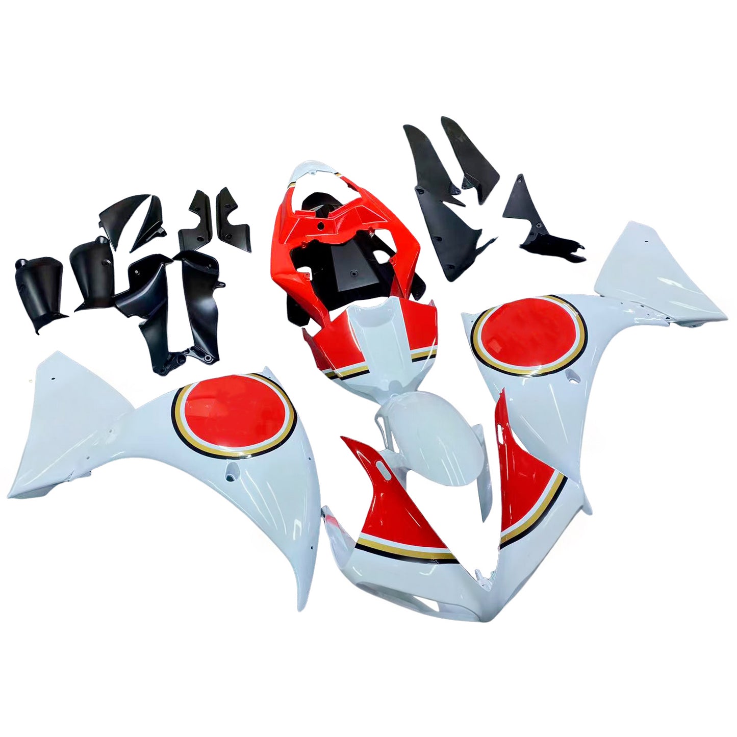Carene 2009-2011 Yamaha YZF-R1 Bianco Rosso Lucky Strike R1 Racing Generico
