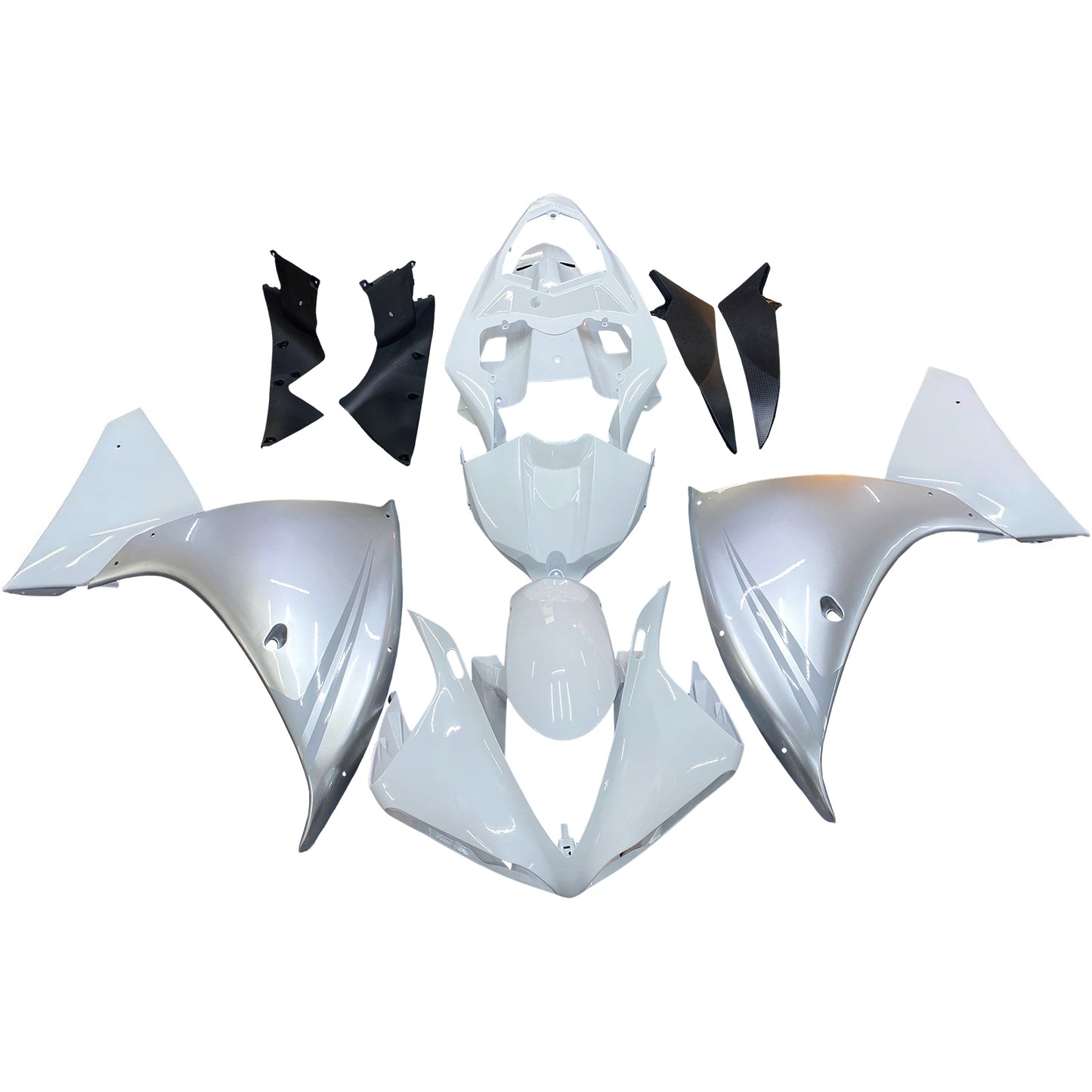 Carene 2009-2011 Yamaha YZF-R1 White Silver R1 Racing Generico