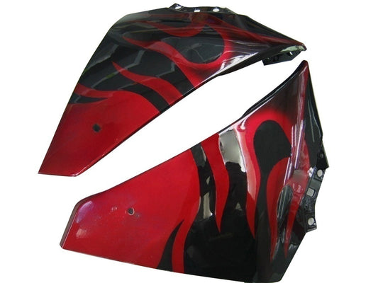 Carene 2009-2011 Yamaha YZF-R1 Black & Red Flame Racing Generico