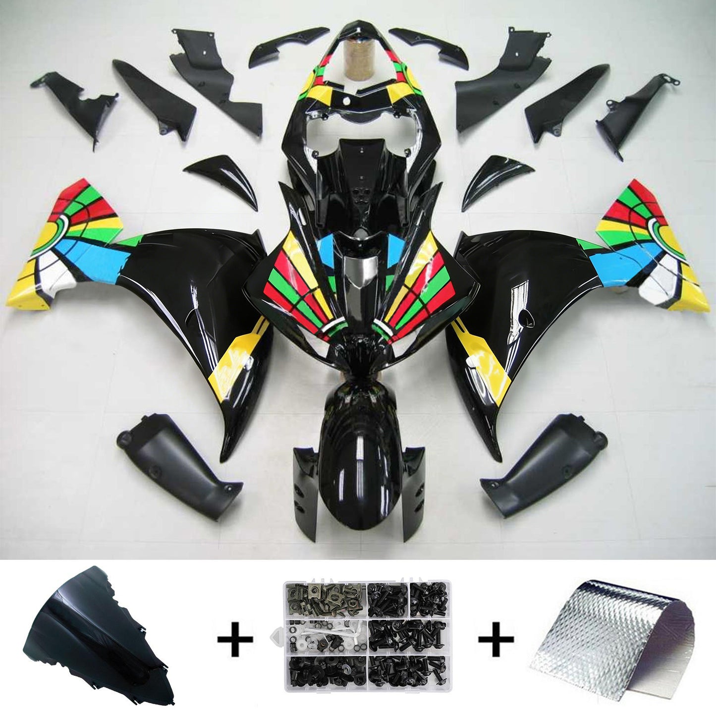 Amotopart Yamaha 2009-2011 YZF 1000 R1 Kit di rivestimento multi-colore