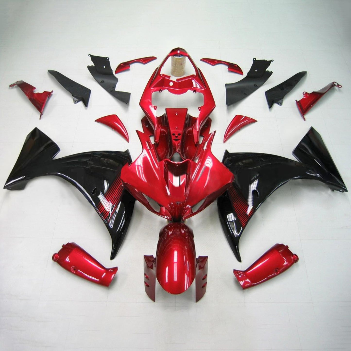 Amotopart Yamaha 2009-2011 YZF 1000 R1 Kit di rivestimento nero rosso