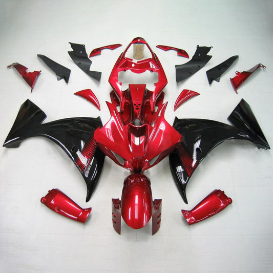 Amotopart Yamaha 2009-2011 YZF 1000 R1 Kit di rivestimento nero rosso