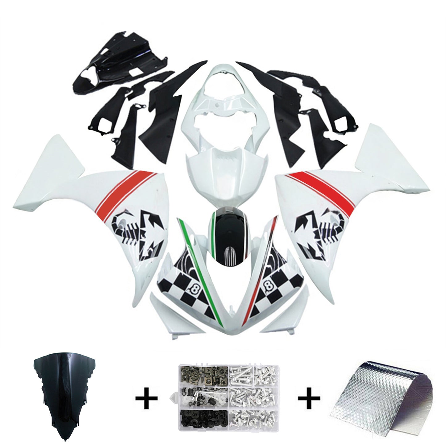 Amotopart Yamaha YZF 1000 R1 2009-2011 Kit Carena Carrozzeria Plastica ABS