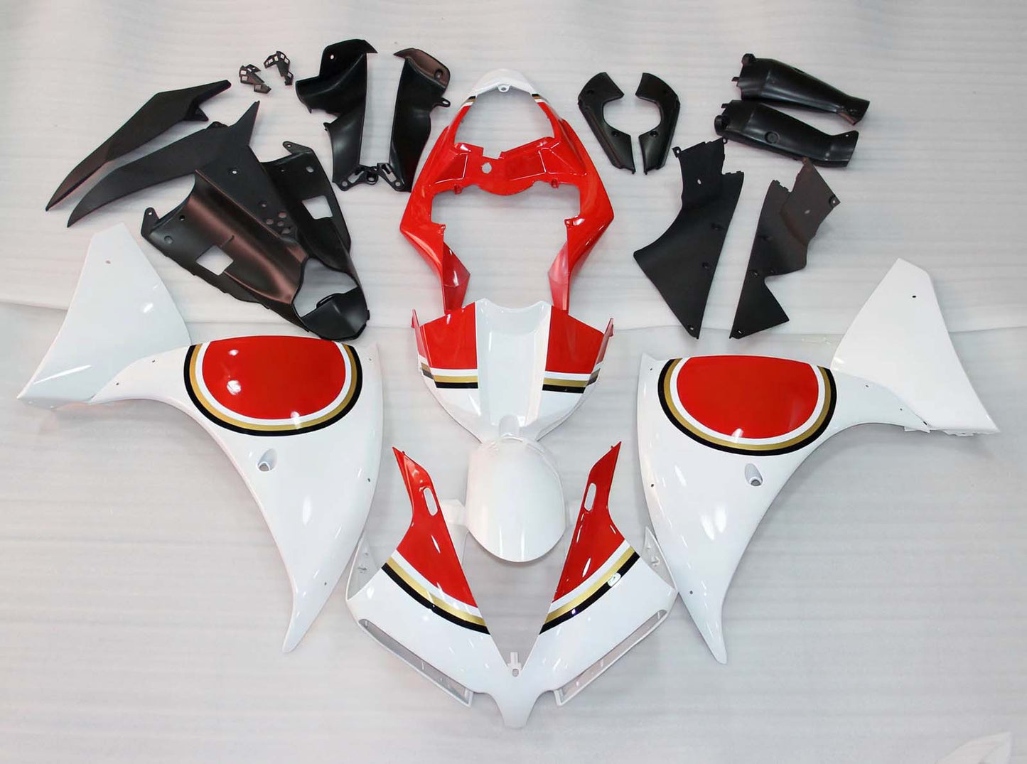 Carene Plastiche 2012-2014 Yamaha YZF R1 Rosso Bianco Lucky Strike Generico