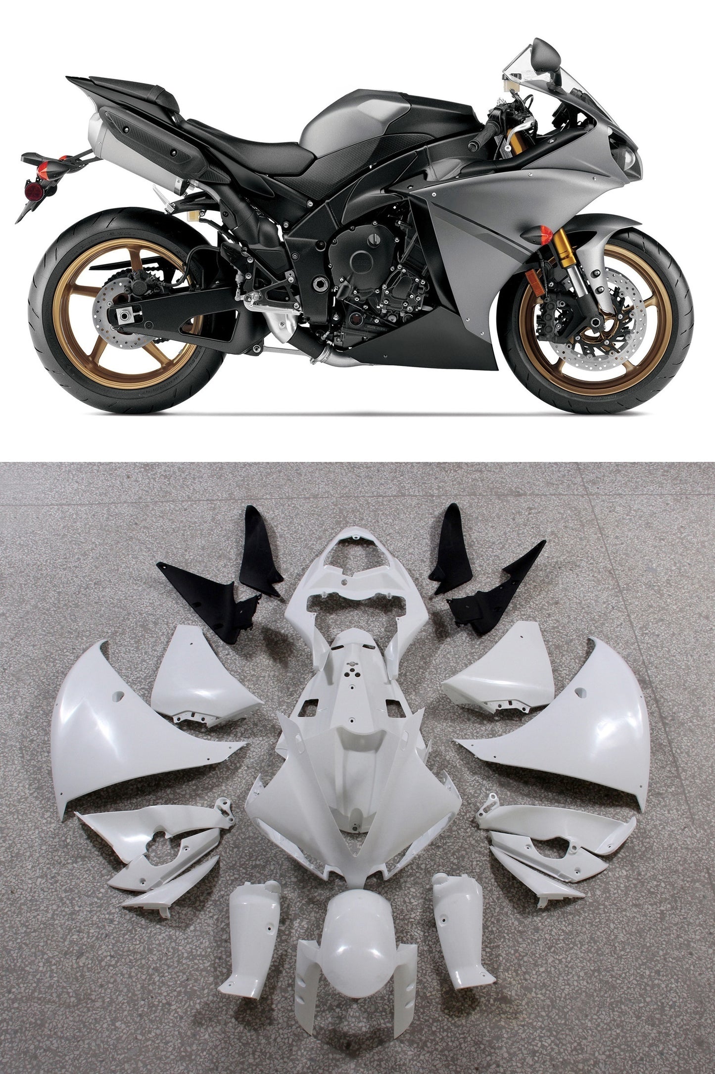 Carene Plastiche 2012-2014 Yamaha YZF R1 Grigio R1 Racing Generico