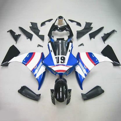 Amotopart Yamaha 2012-2014 YZF 1000 R1 Kit di spostamento bianco blu