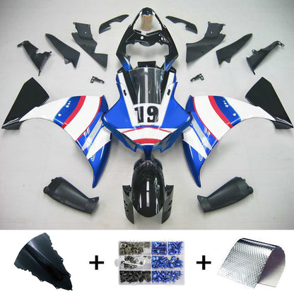 Amotopart Yamaha 2012-2014 YZF 1000 R1 Kit di spostamento bianco blu