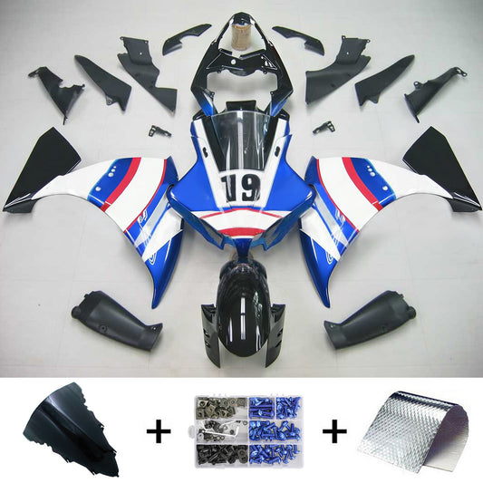 Amotopart Yamaha 2012-2014 YZF 1000 R1 Kit di spostamento bianco blu