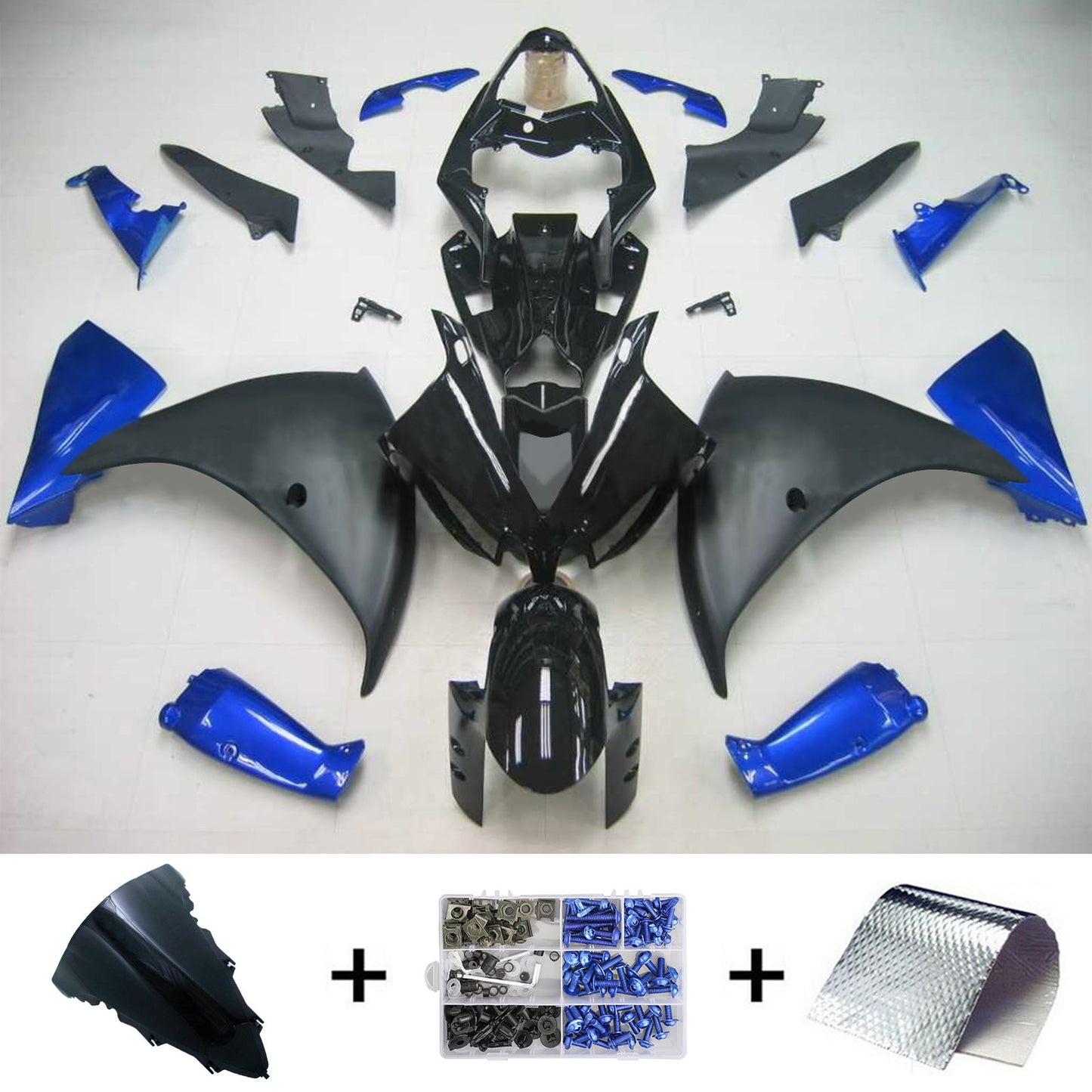 Amotopart Yamaha 2012-2014 YZF 1000 R1 Kit di trigger blu nero