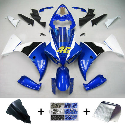 Amotopart Yamaha 2012-2014 YZF 1000 R1 Kit di spostamento bianco blu
