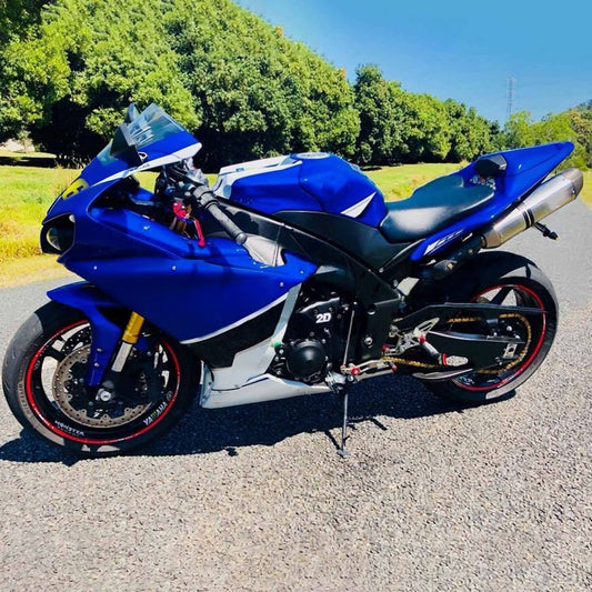 Amotopart Yamaha 2012-2014 YZF 1000 R1 Kit di spostamento bianco blu
