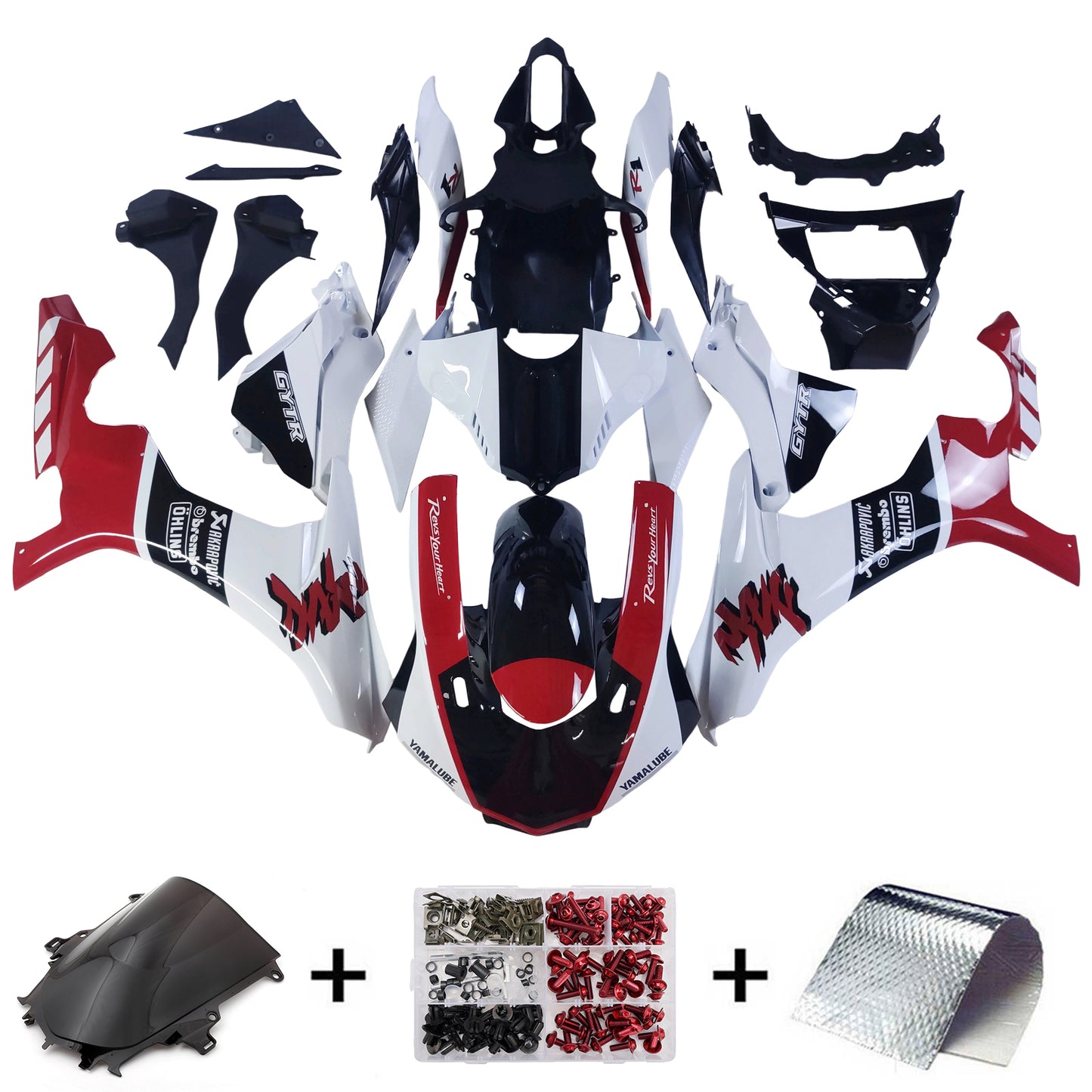 Kit carenatura Bodywork ABS di plastica adatta per Yamaha YZF 1000 R1 2015-2019