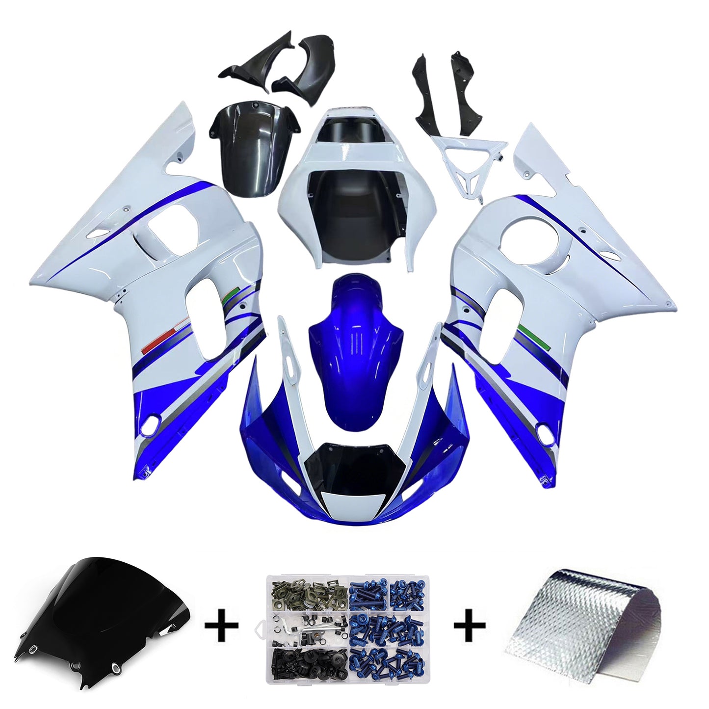 Carene 1998-2002 Yamaha YZF-R6 Bianco Blu No.46 FIAT R6 Racing Generico