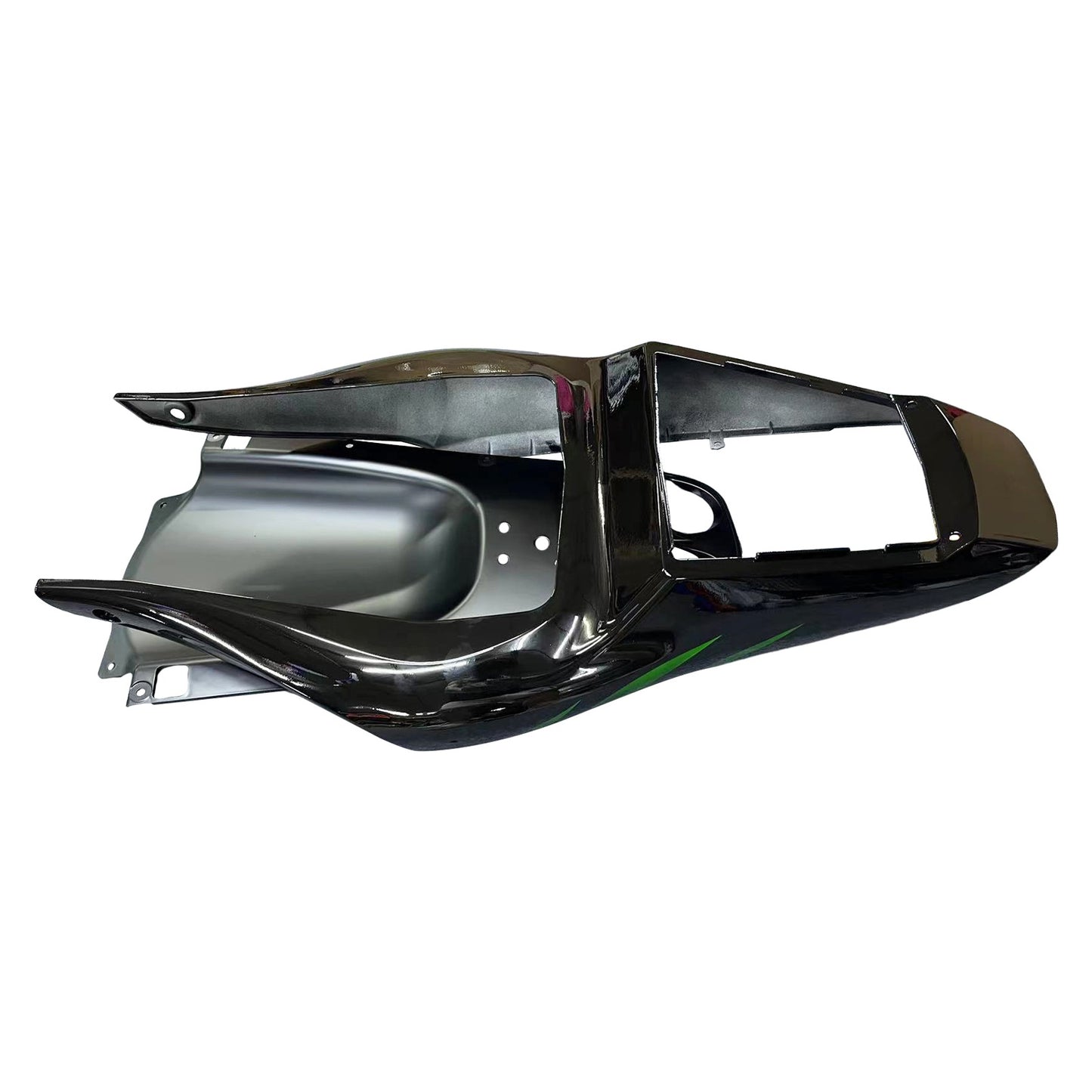 Carene 1998-2002 Yamaha YZF-R6 Black &amp; Green Flame R6 Racing Generico