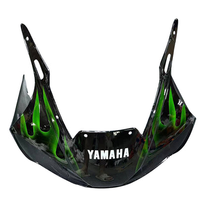 Carene 1998-2002 Yamaha YZF-R6 Black &amp; Green Flame R6 Generico