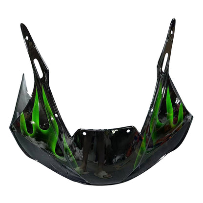 Carene 1998-2002 Yamaha YZF-R6 Black &amp; Green Flame R6 Racing Generico
