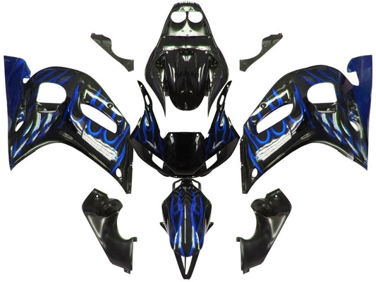Carene 1998-2002 Yamaha YZF-R6 Black & Blue Flame R6 Generico