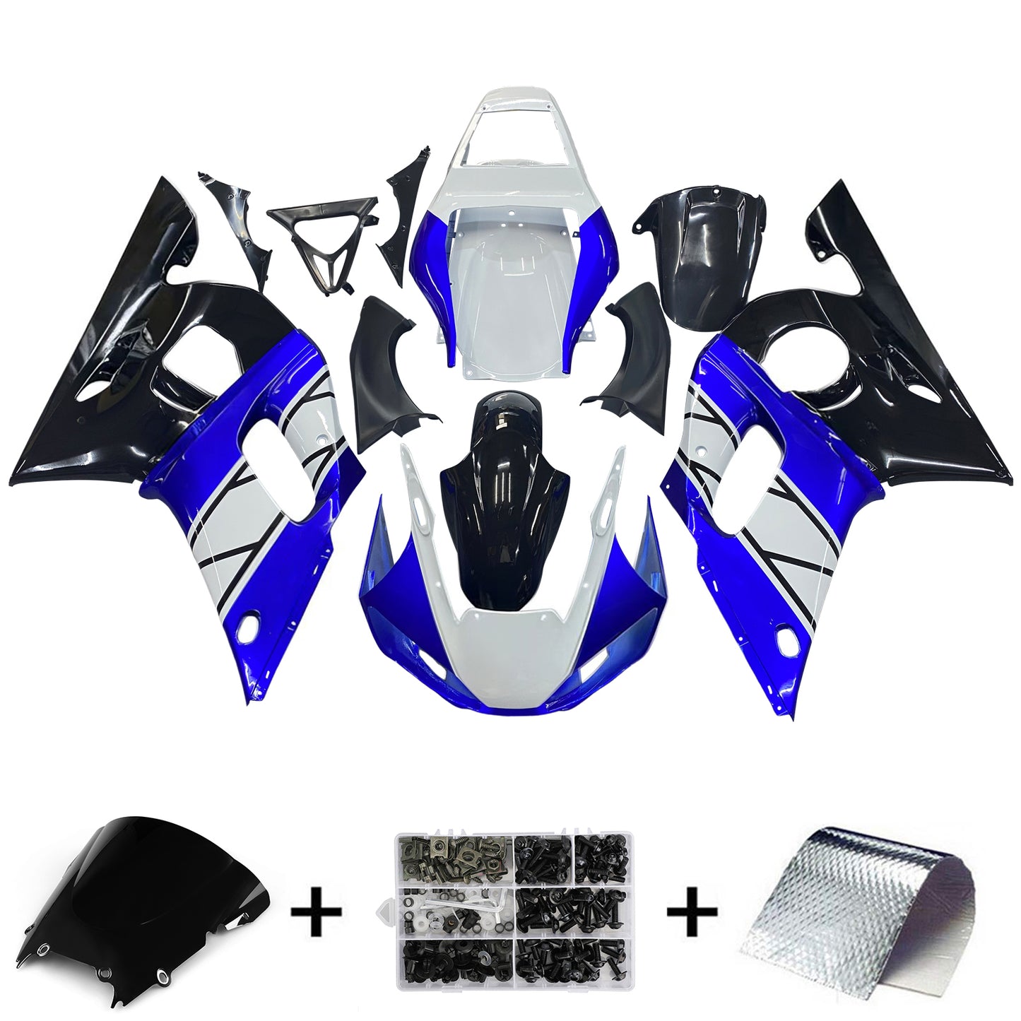 Carene 1998-2002 Yamaha YZF-R6 Blu Nero Champions R6 Racing Generico